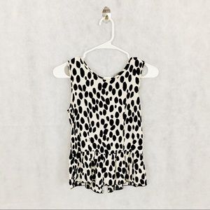 H&M tank blouse. Black and white polka dot